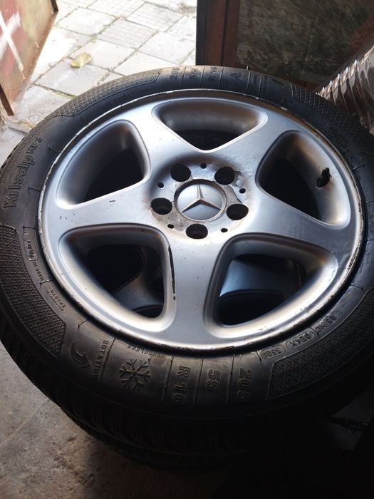 Оригинални лети джанти за Мерцедес w203 със зимни гуми Клебер 205 55