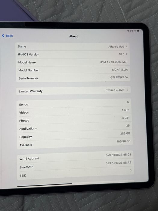 Ipad air 13inch m3