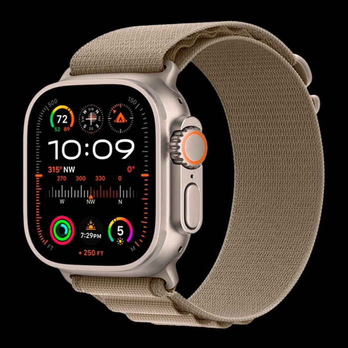 Часы Apple Watch Ultra 2
GPS + Cellular Titanium Case with Orange/Beig