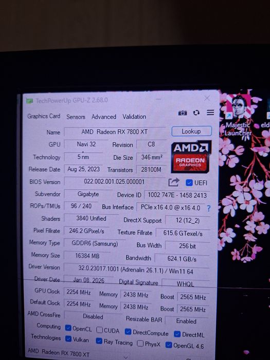 Продам видеокарту 7800xt 16gb