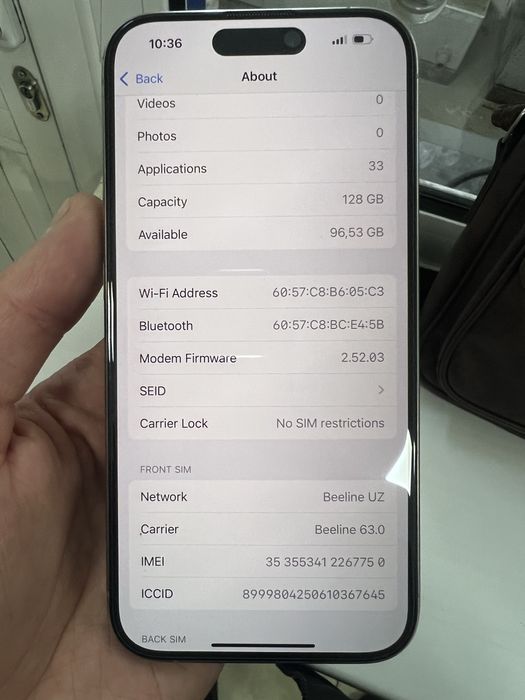 Srochna sotiladi Iphone 15 pro 128 gb yengide