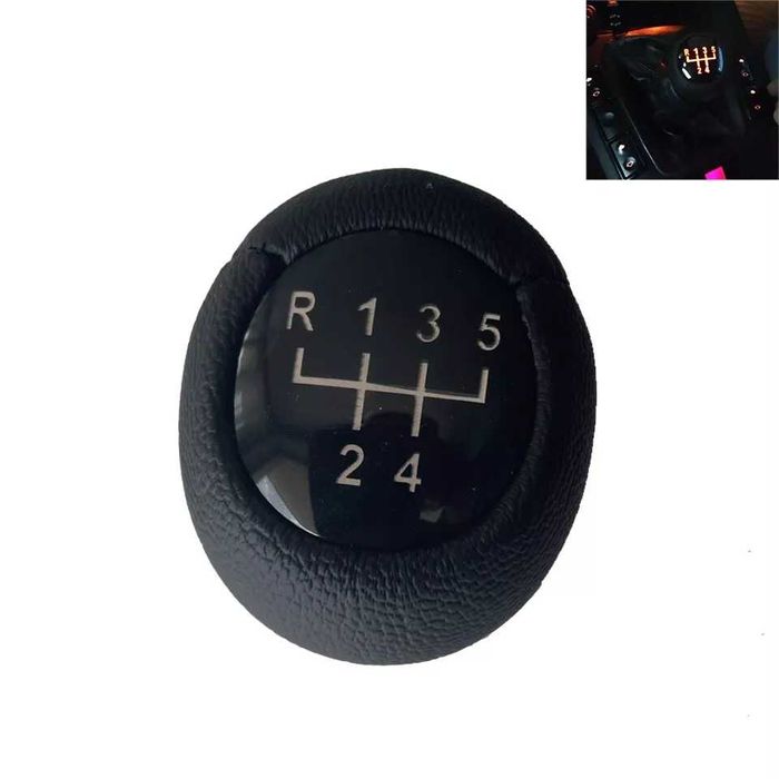 Светеща LED Кожена топка за скоростен лост БМВ BMW E30 E36 E46 E39 5ск