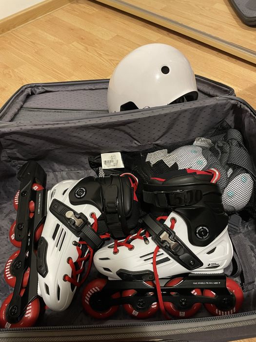 Role copii/adulti 36, cu cotiere genunchiere casca