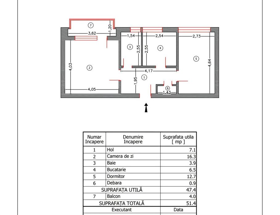 Zona Bucovina/Tribunal-2 camere decomandate pretabil firma