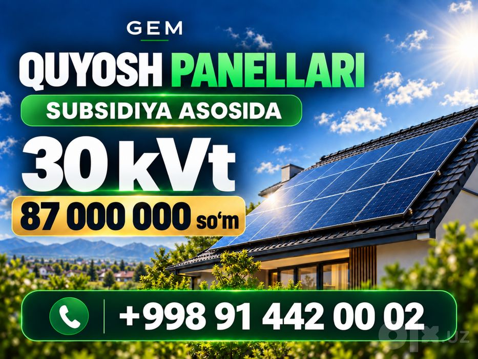 Quyosh panellari supsidiya asosida
