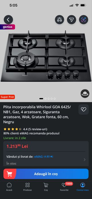 Plita incorporabila Whirlool