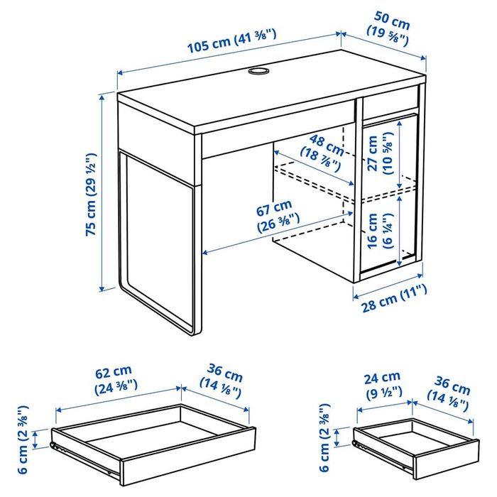 Birou Micke ikea aspect stejar cu extensie