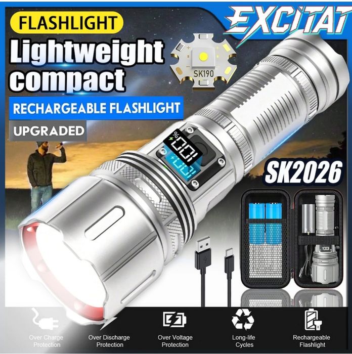 VÂND URGENT Lanternă Tactică LED EXCITAT® SK2024, 2500 Lumeni.