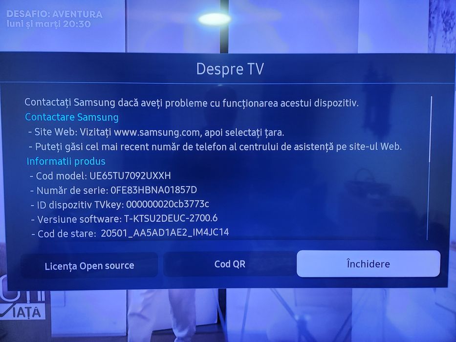 Televizor samsung 65tu7092, 163 cm,ultrahd,4k,smart