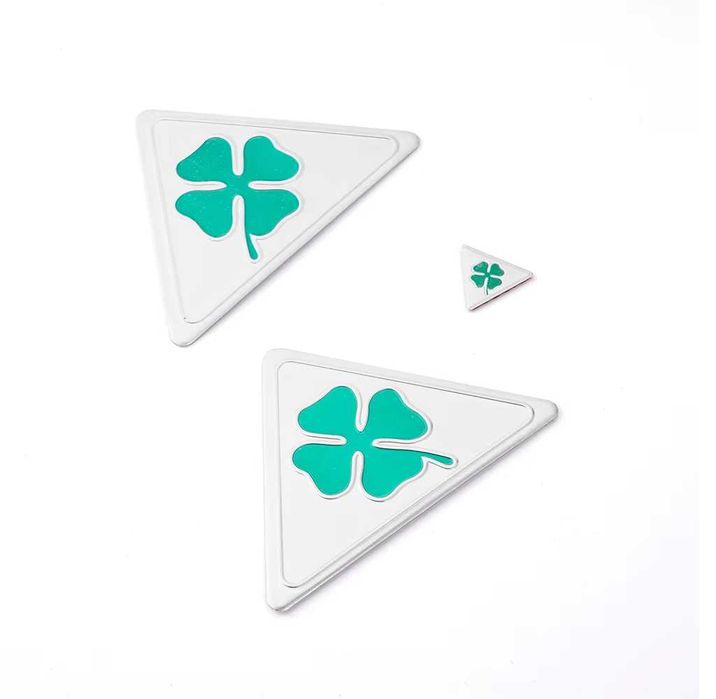 Стикери за Alfa Romeo Quatrefoil Зелен Делта Метални емблеми 3 броя