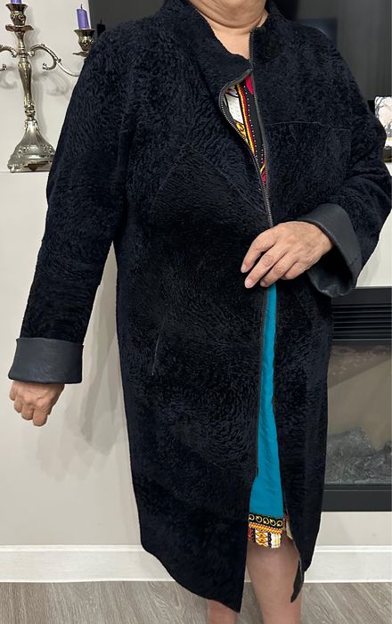 Кожаный плащ двусторонний