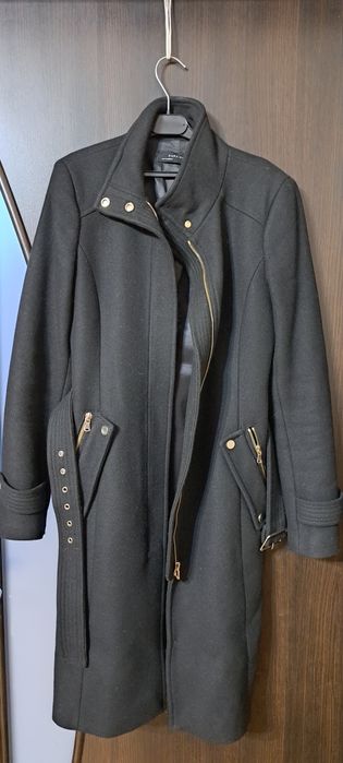 Пальто черное ZARA BASIC размер S