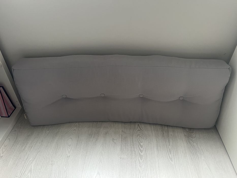 Възглавница гръб ЛУКС, 120х40х10/20см, Светло сив