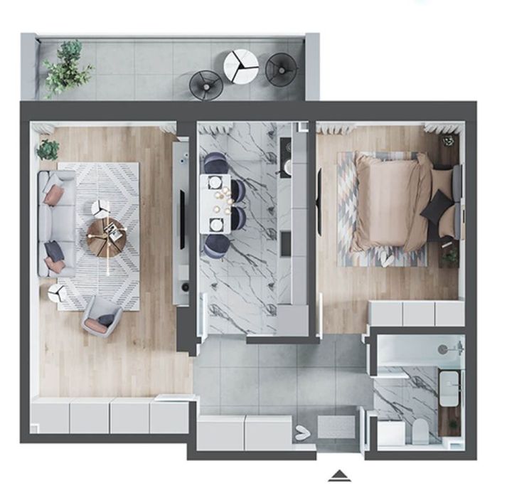 Apartament nou decomandat cu 2 camere-Prima Green Nufarul-104 000 EUR