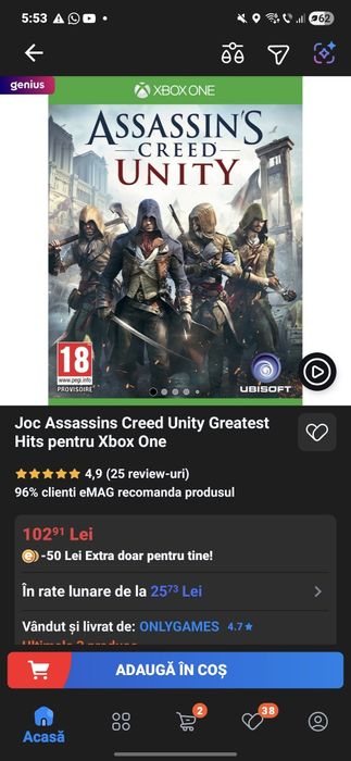 Joc Assasins Creed Unity pentru Xbox One