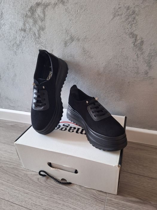 Pantofi dama casual din piele intoarsa