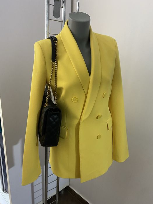 Sacou drept cu guler smoching Zara ZW