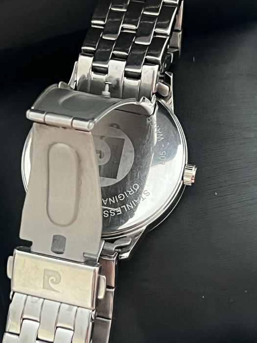 Pierre Cardin 39mm Cadran Negru Curea Oțel Cuarț Japonez NOS