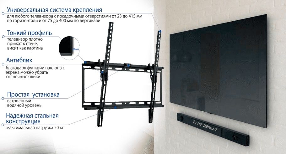 Установка Кронштейн для телевизора Настенное крепление для телевизора