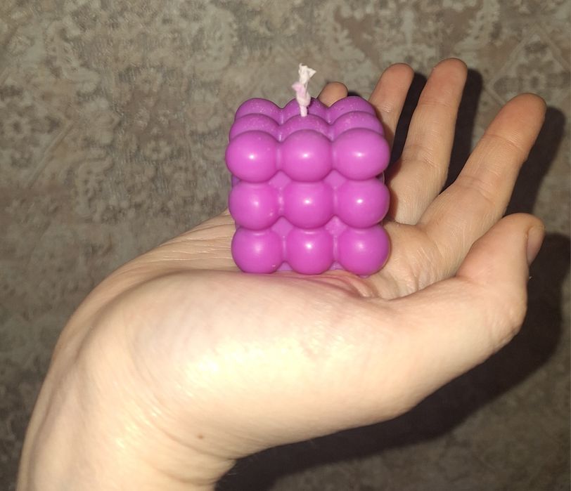 Свечка " Давид", "bubble cube" интерьерная из соевого воска