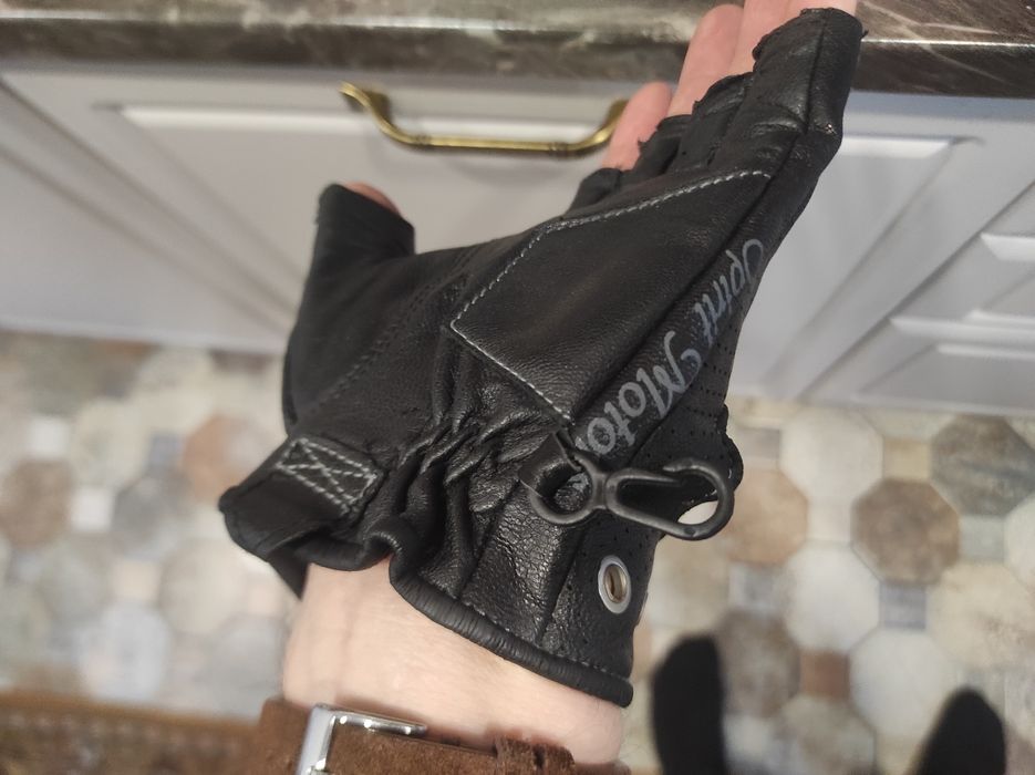 Mănuși moto piele fără degete polo XXL