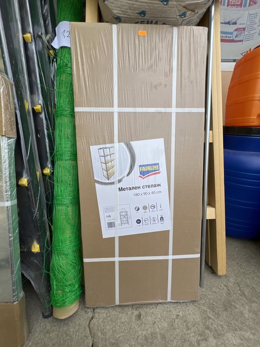 Метален стелаж галванезиран с МДФ рафтове  180х90х40