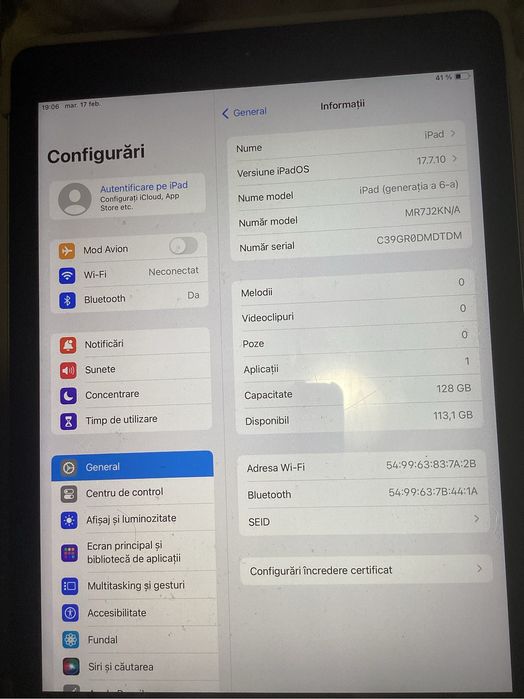 Ipad gen 6 128gb