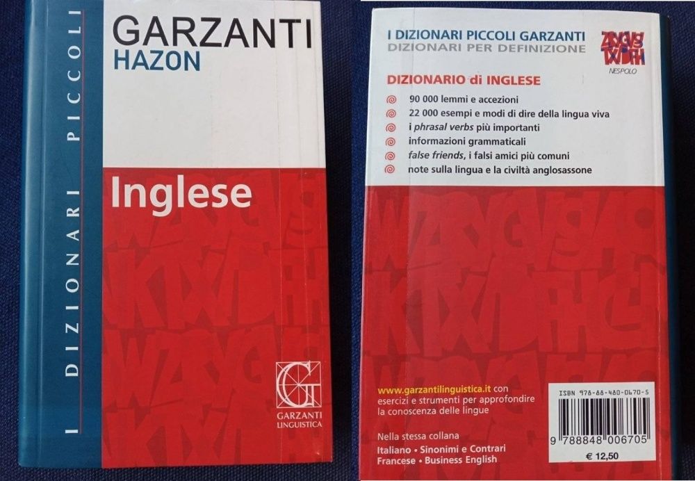 Речници немски, гръцки, испански, италиански, английски
