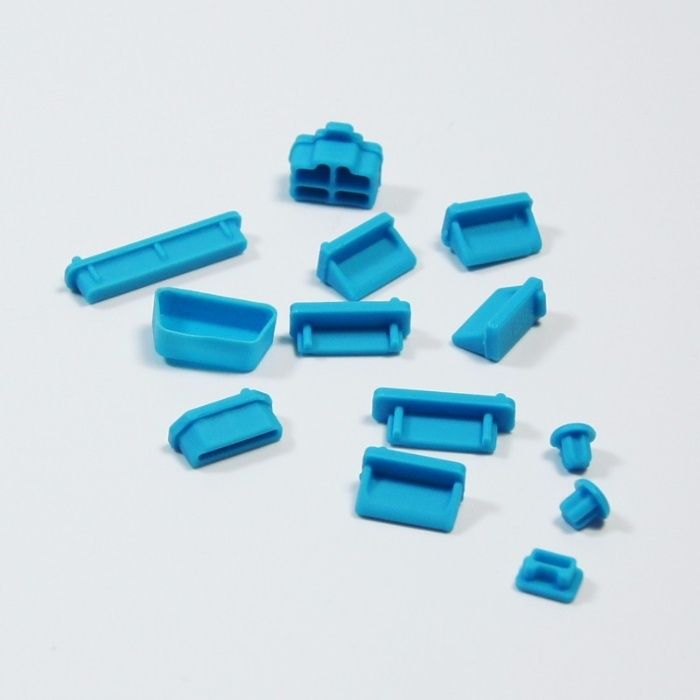 Protectie silicon anti praf mufa laptop usb,vga,jack,etc, 13 piese