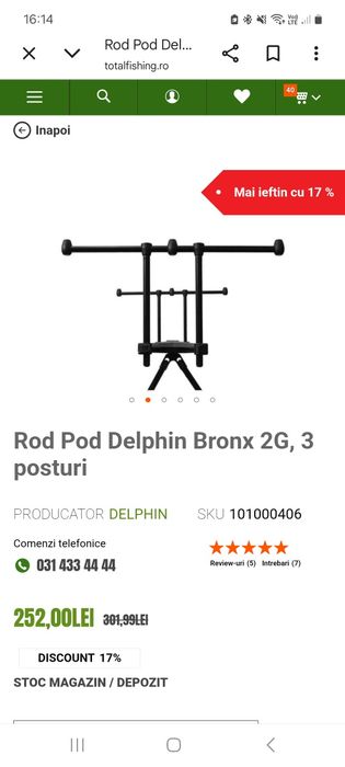 Set 2 rod pod uri delphin brox 2g 3posturi