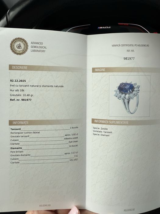 Inel diamante si tanzanit