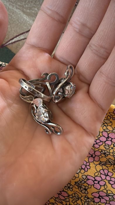 Күміс набор. Сақина сырға