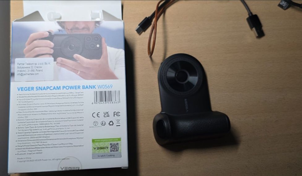 Veger Baterie externă wireless MagSafe SnapCam 5000 mAh - 5 W wireless

Trimit cu posta romana oriunde.
