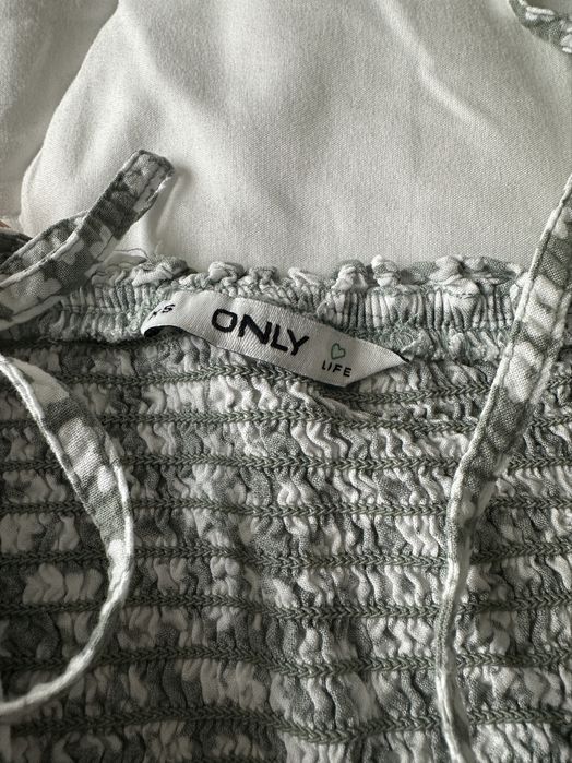 Зелено-бяла рокля Only