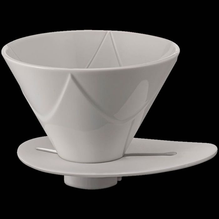 Hario V60 MUGEN — керамичен дрипер за единично наливане, бял, 02 (2–4 чаши)