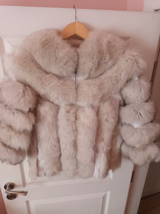 Палто естествен косъм ново