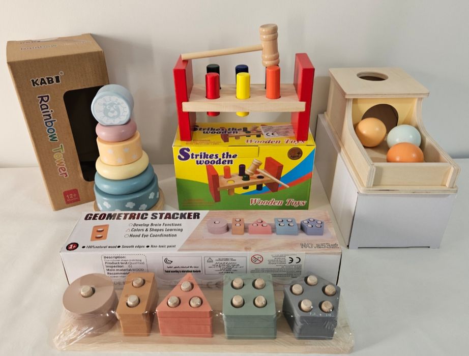 Lot de jucarii educative din lemn. Montessori
