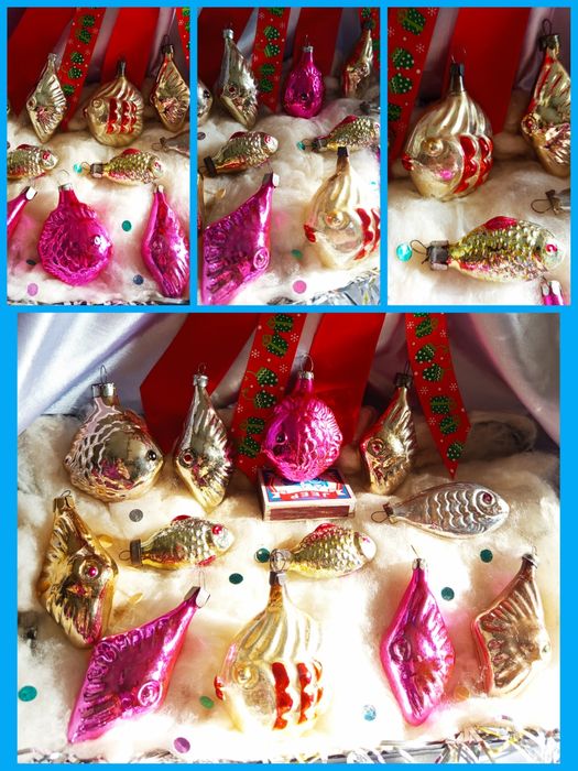 Винтажные елочные игрушки, стекло СССР,ГДР