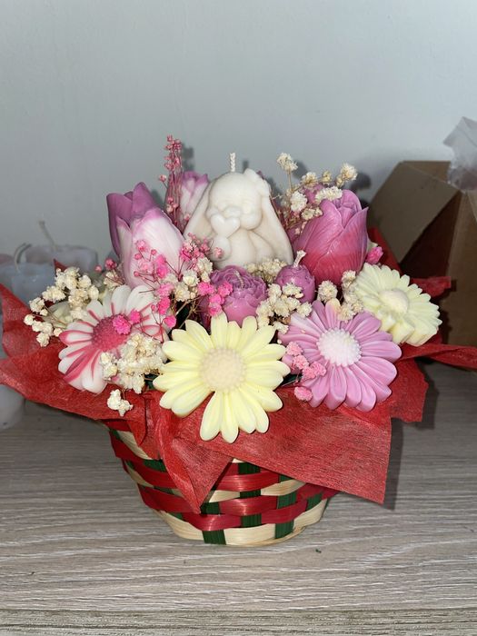 Aranjament din lumanari parfumate din ceara de soia