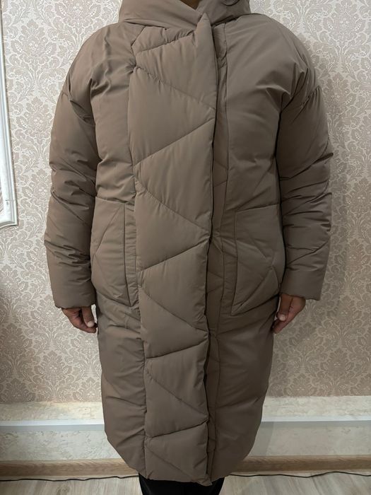 Пуховик женский, бежевый, размер XXL рост (160-175)
