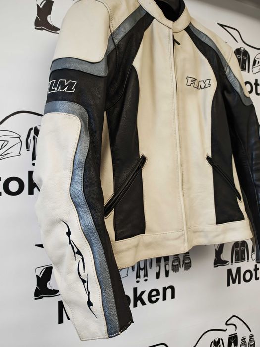 Geaca moto piele + blugi moto dama FLM marime 38