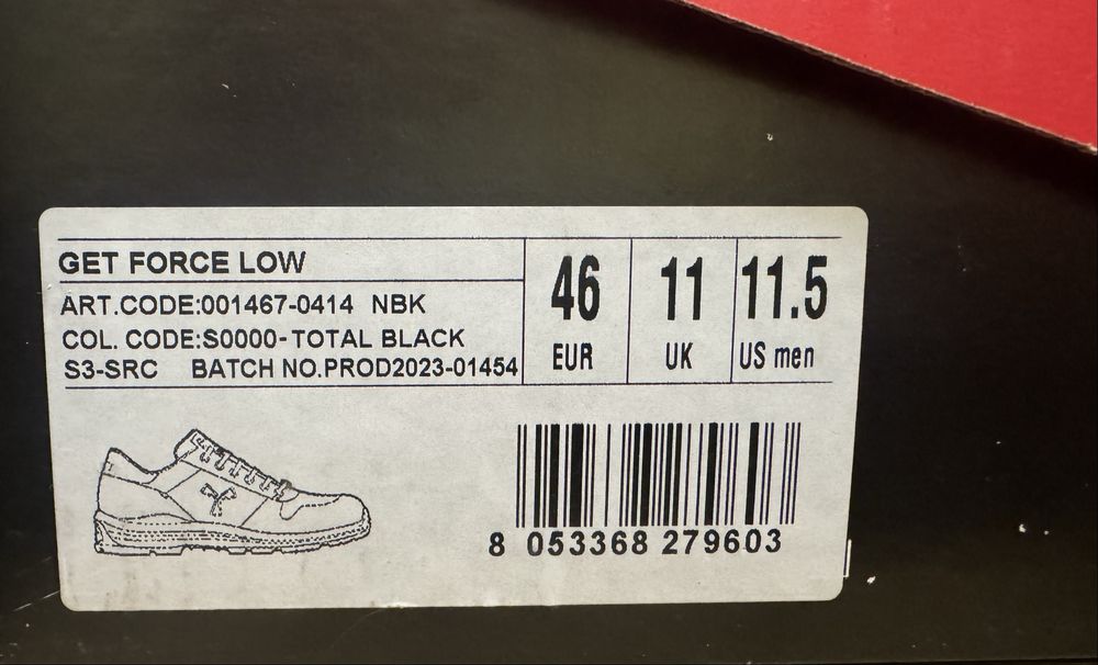 Работни обувки  номер 46 клас S3 Payper Get Force Low S3 NBK