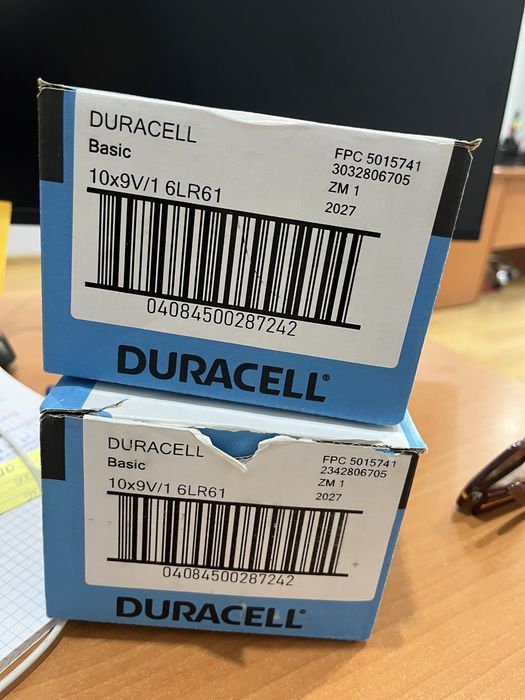 Батарейки Duracell 9V 6LR61