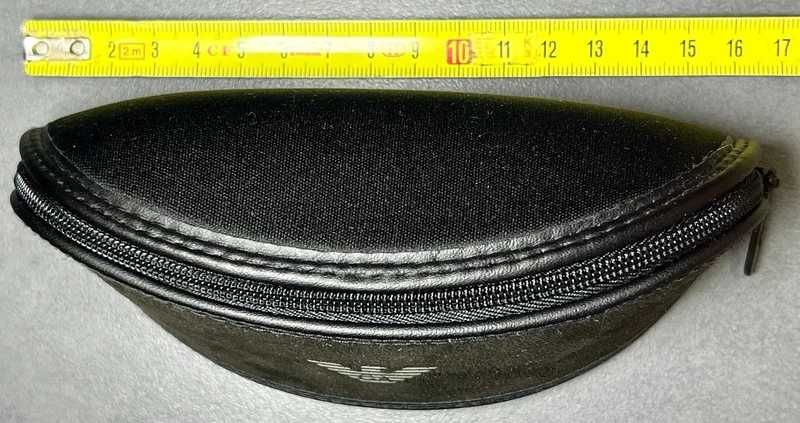 Toc ochelari Emporio Armani - Fermoar - Piele întoarsă / Textil - Negru