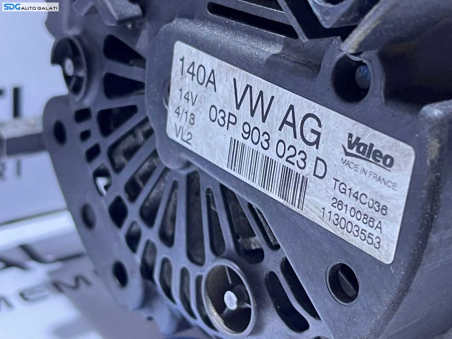 Alternator 140A Skoda Roomster 1.2 TDI CFW CFWA 2011 - 2015 Cod 03P903023D [D0163]