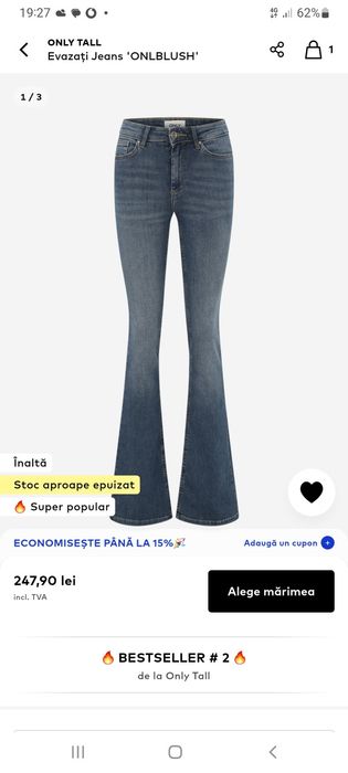 Vând blugi noi  only tall