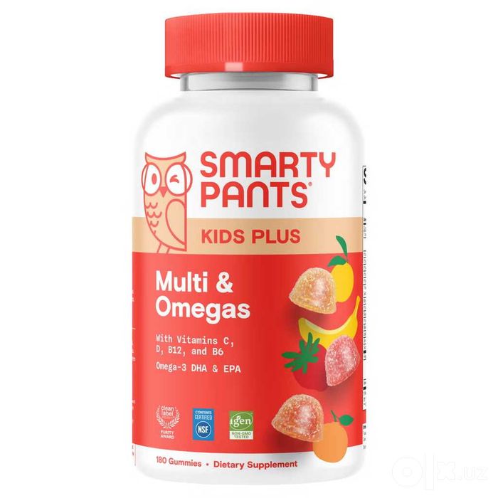 Детские Витамины SmartyPants Kids Plus Multivitamin & Omegas, 180 Gumm