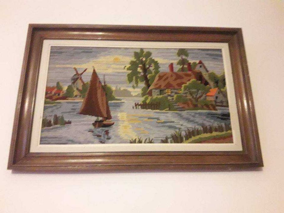 Tablou pictura pe panza cu rama din lemn