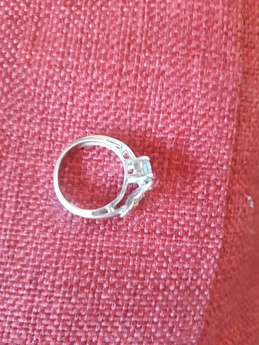 Inel argint floare cu pietre topaz si peridot