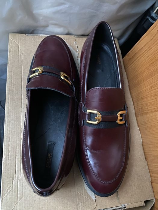 Pantofi mocasini Geox , piele lacuita